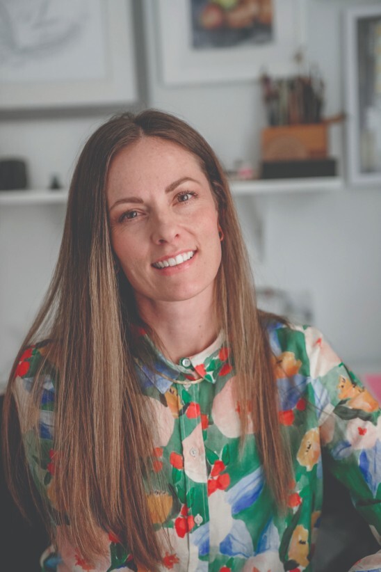 White kit box with decorative lettering and illustrations of flowers that reads.