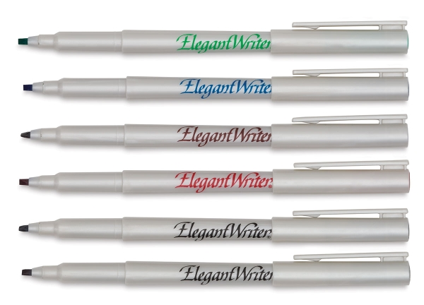 Elegant Writer Calligraphy Pen Set, 4-Pens, Black, Assorted Tips
