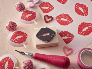 Speedy-Carve Kiss Stamp Valentine's Day Favors